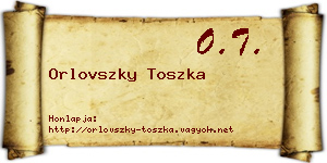 Orlovszky Toszka névjegykártya